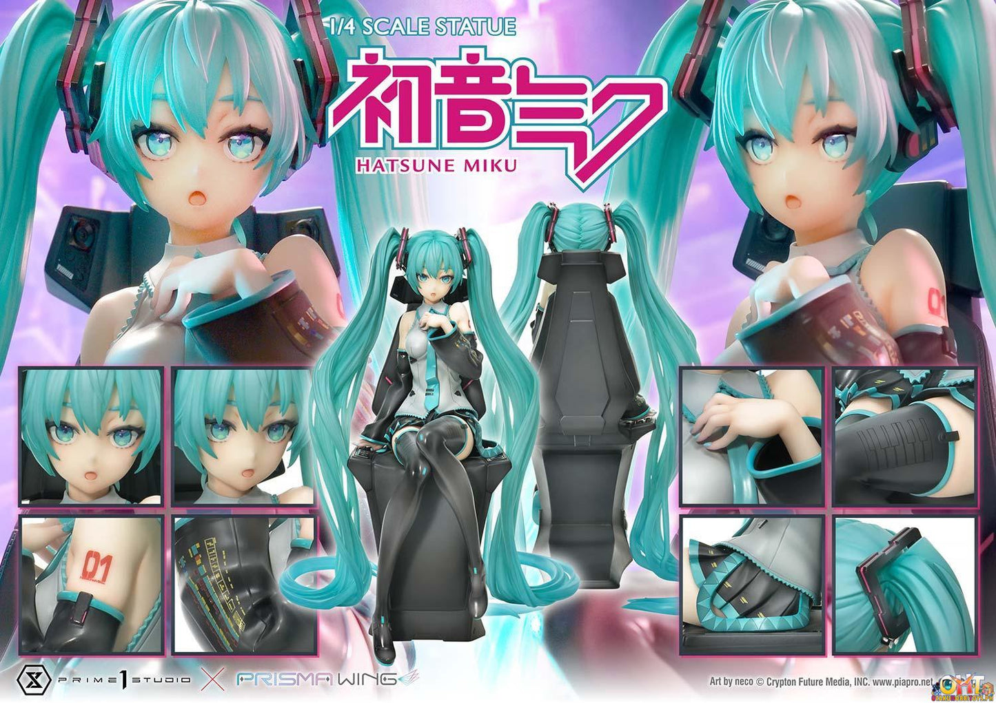 PRISMA WING Piapro Characters 1/4 Hatsune Miku "Art by neco" Scale Statue Bonus Version PWPCL-07S