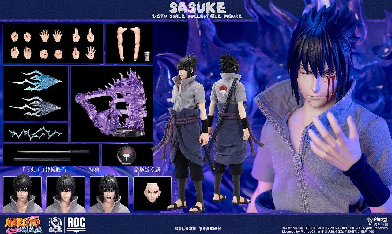 ROCKETTOYS Naruto Shippuden Sasuke Uchiha Deluxe Version