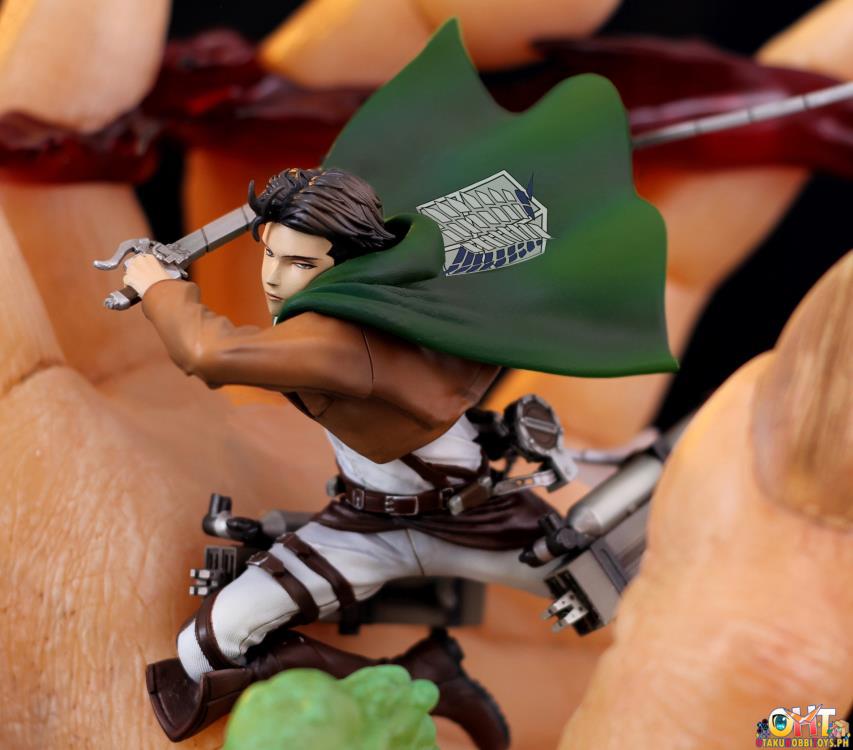 Kinetiquettes Attack on Titan 1/10 Levi Ackerman vs Beast Titan Scale Diorama