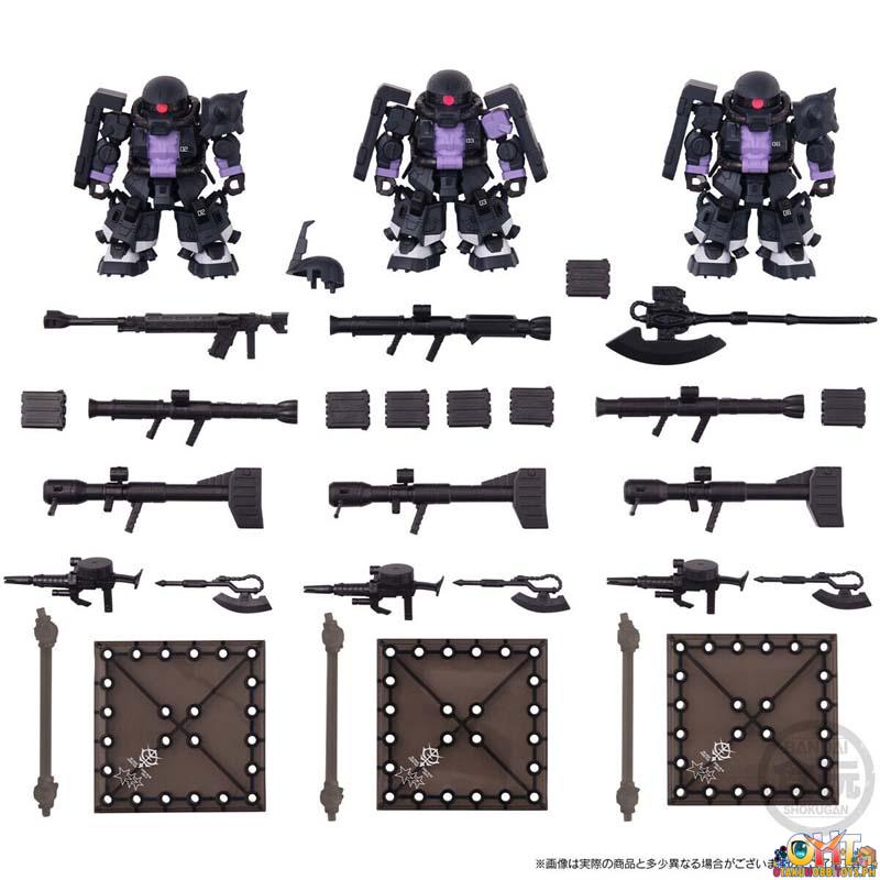 Bandai MOBILITY JOINT GUNDAM BLACK TRI-STARS ZAKU II HIGH MOBILITY TYPE 3 Pieces Set W/o Gum