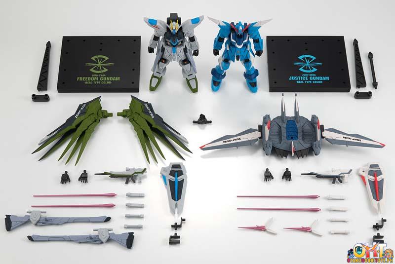 Bandai Mobile Suit Gundam G-Frame FA Freedom Gundam (REAL TYPE COLOUR) & Justice Gundam (REAL TYPE COLOUR) Set W/o Gum