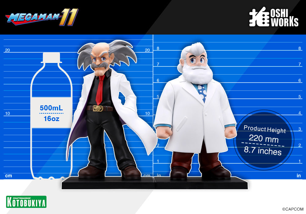Kotobukiya Mega Man 11 DR. WILY & DR. LIGHT OSHI WORKS