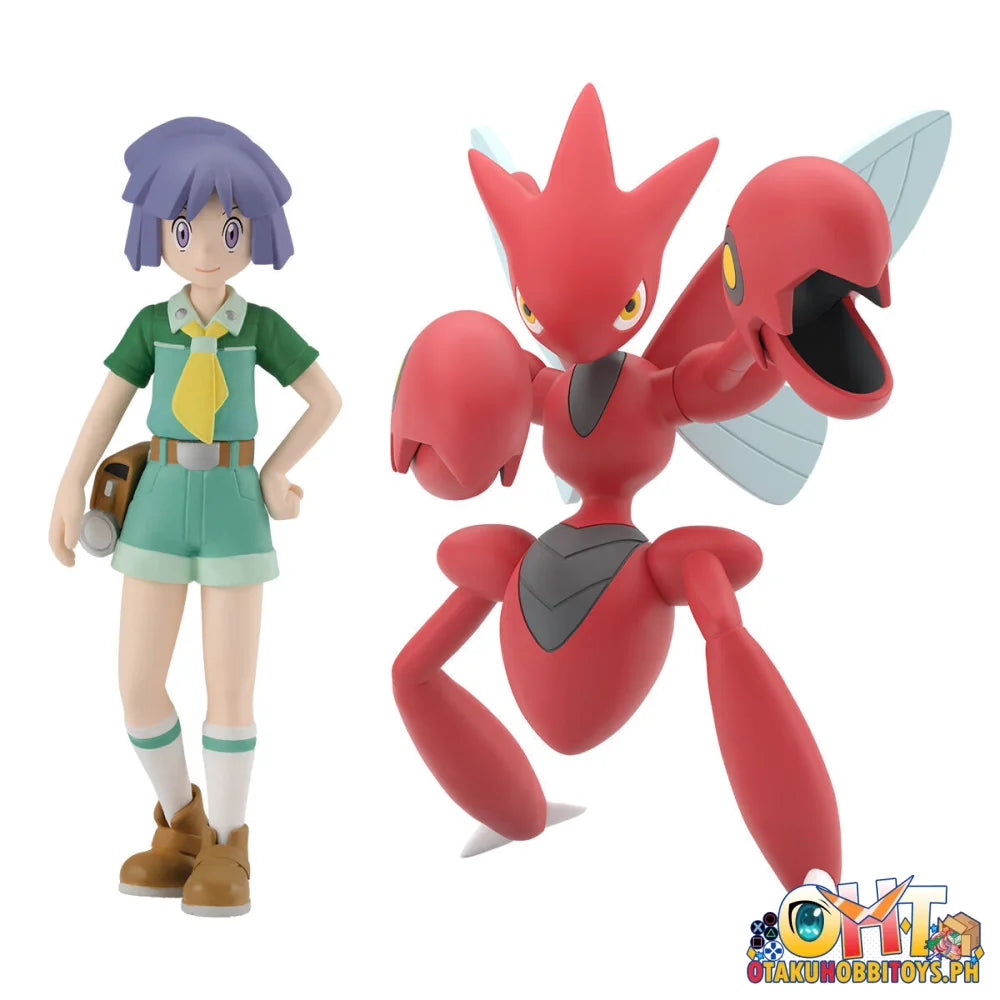 Bandai Pokemon Scale World Johto Region Bugsy & Scizor W/O Gum Articulated Figure