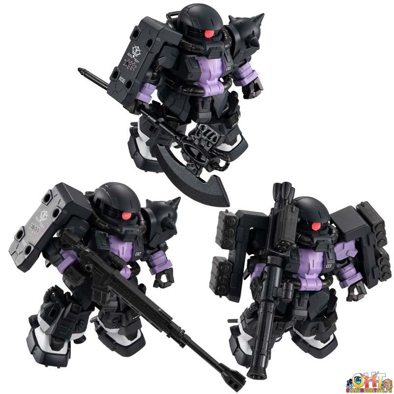 Bandai MOBILITY JOINT GUNDAM BLACK TRI-STARS ZAKU II HIGH MOBILITY TYPE 3 Pieces Set W/o Gum