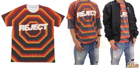 COSPA Rebuild of Evangelion A.T. Field "REJECT" Full Graphic T-shirt MEDIUM