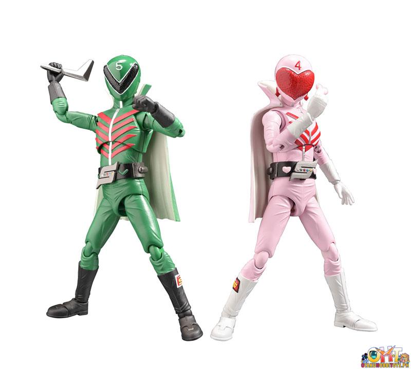 EVOLUTION TOYS Hero Action Figure Momorenger & Midorenger Set - Himitsu Sentai Goranger