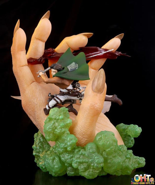 Kinetiquettes Attack on Titan 1/10 Levi Ackerman vs Beast Titan Scale Diorama