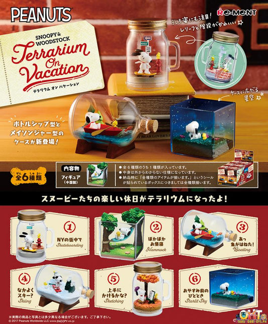 [REISSUE] Re-Ment SNOOPY & WOODSTOCK Terrarium On Vacation [Box of 6]