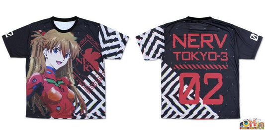 COSPA Evangelion Asuka Langley Shikinami Double-sided Full Graphic T-shirt MEDIUM
