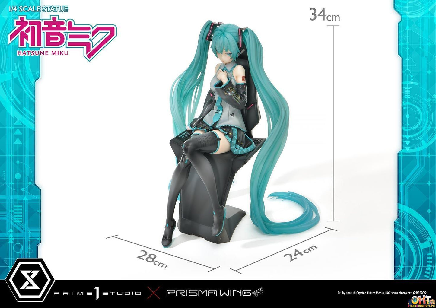 PRISMA WING Piapro Characters 1/4 Hatsune Miku "Art by neco" Scale Statue Bonus Version PWPCL-07S
