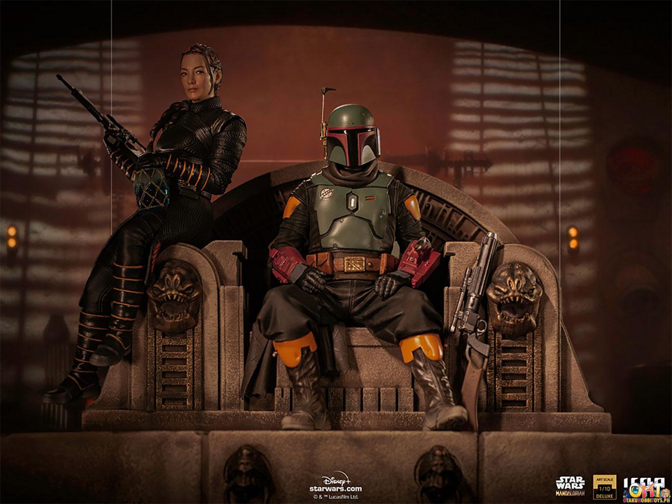 Iron Studios 1/10 Boba Fett and Fennec Shand on Throne Deluxe Art Scale - The Mandalorian