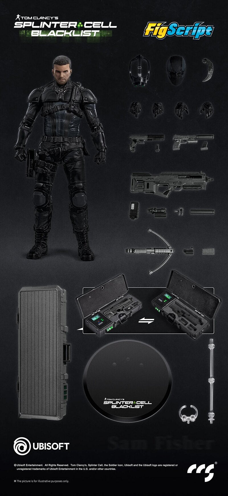 CCS TOYS 17.2cm Splinter Cell Sam Fisher Action Figure