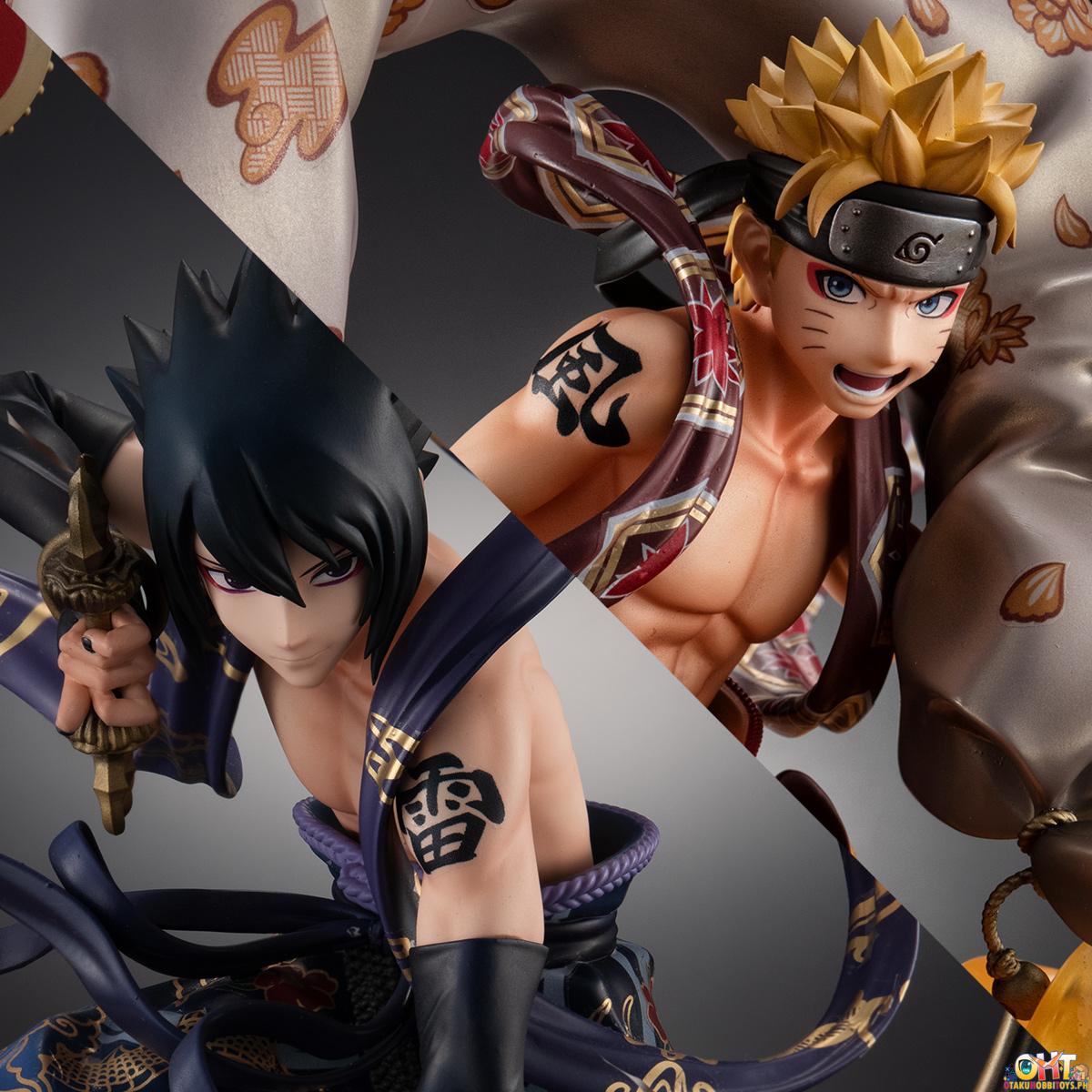 Megahouse Precious G.E.M. Series NARUTO Shippuden Naruto Uzumaki Wind God ＆ Sasuke Uchiha Thunder God Set