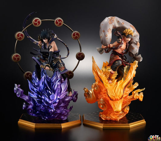 Megahouse Precious G.E.M. Series NARUTO Shippuden Naruto Uzumaki Wind God ＆ Sasuke Uchiha Thunder God Set