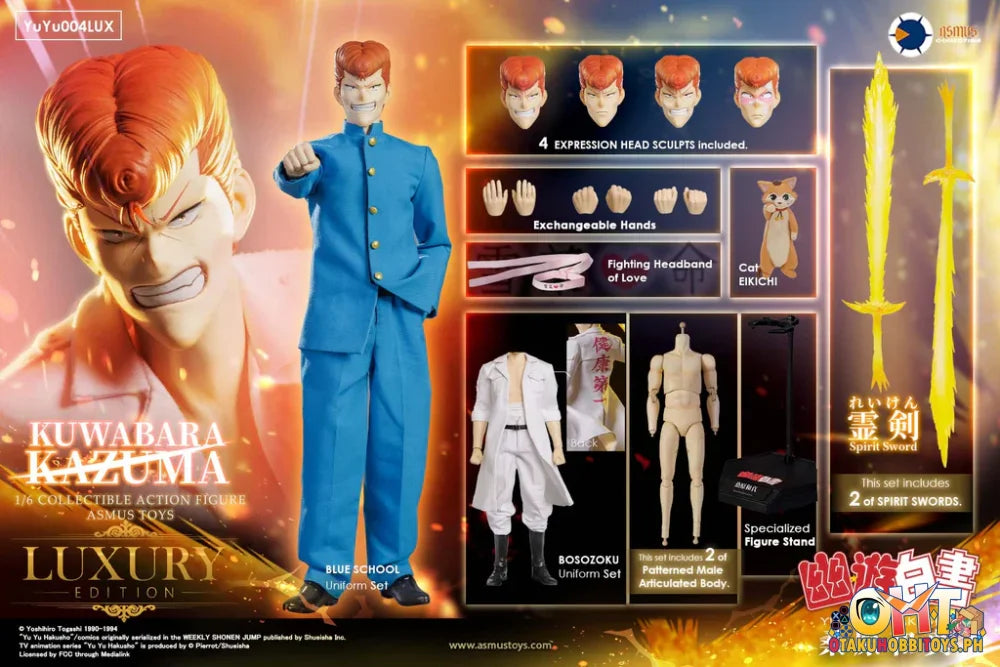 Asmus Toys 1/6 Yu Hakusho Kazuma Kuwabara Luxury Edition Articulated Figure