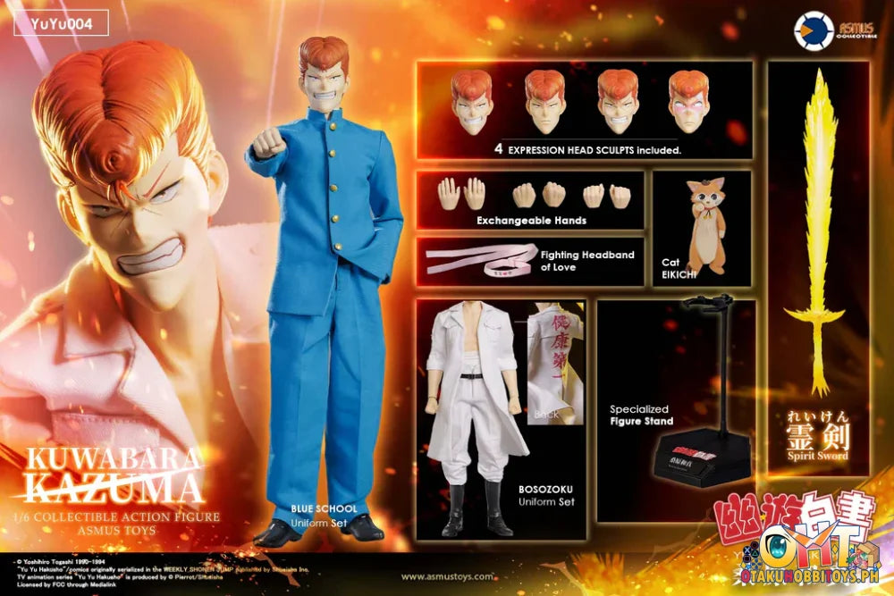 Asmus Toys 1/6Yu Yu Hakusho Kazuma Kuwabara Regular Edition Articulated Figure