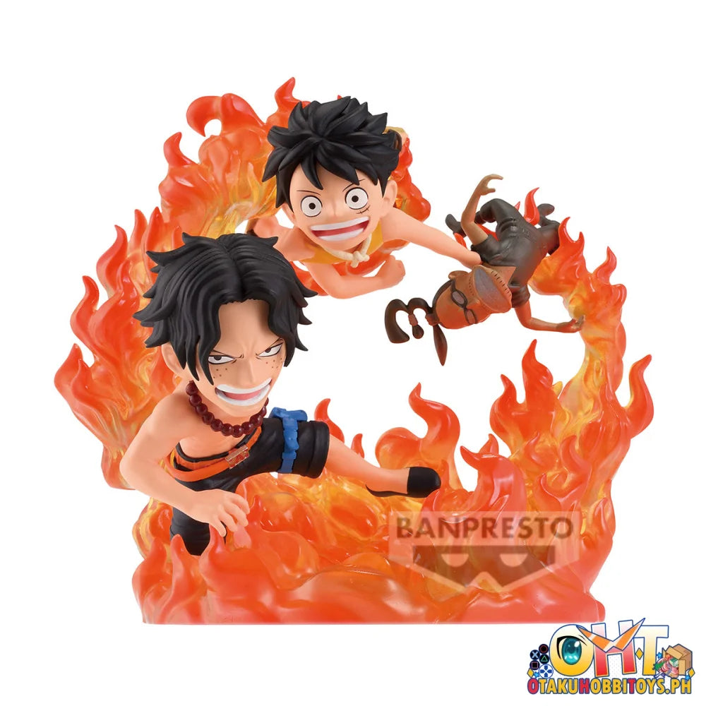 Banpresto One Piece World Collectable Figure Log Stories Portgas D. Ace & Monkey D. Luffy Marineford - Prize Figure