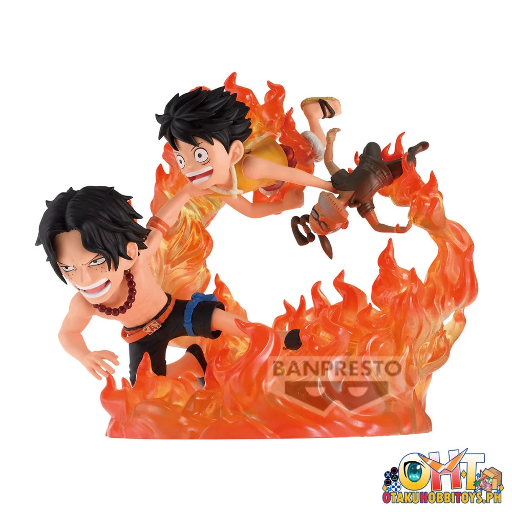 Banpresto One Piece World Collectable Figure Log Stories Portgas D. Ace & Monkey D. Luffy Marineford - Prize Figure