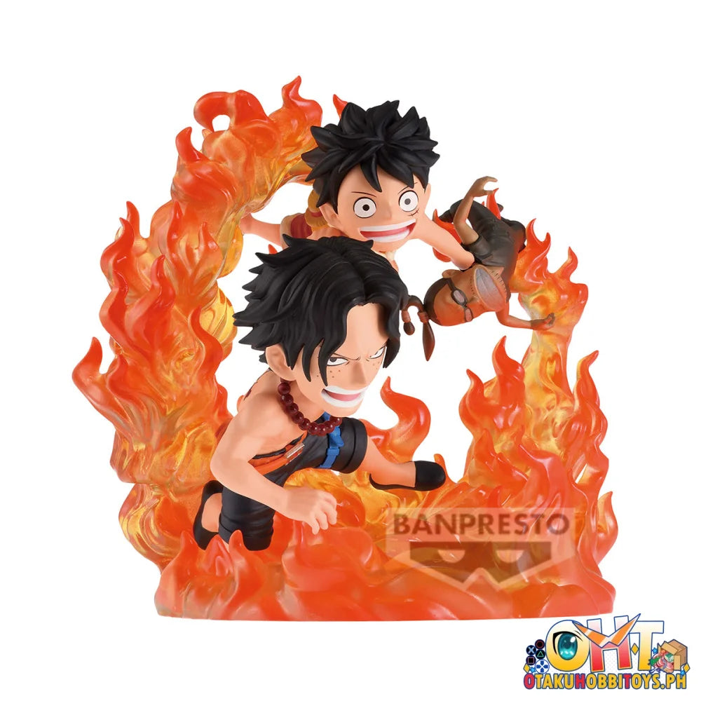 Banpresto One Piece World Collectable Figure Log Stories Portgas D. Ace & Monkey D. Luffy Marineford - Prize Figure