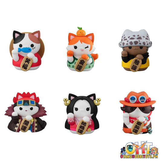 Box Of 6 - Mega Cat Project One Piece Nyan Piece Nyan!! Beckoning Cat Lucky Pirates Trading Figure