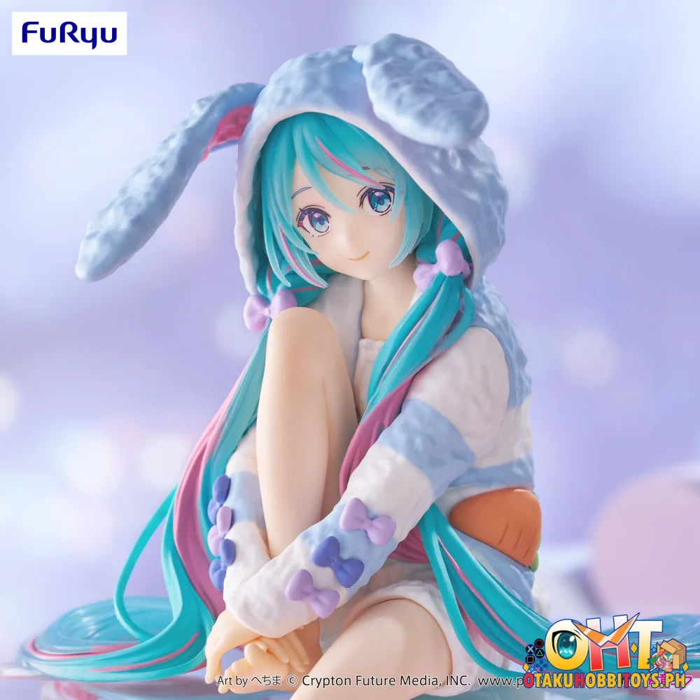 FuRyu Hatsune Miku Noodle Stopper Figure -Rabbit Ear Hood Pajama Blue Color ver.- Prize Figure