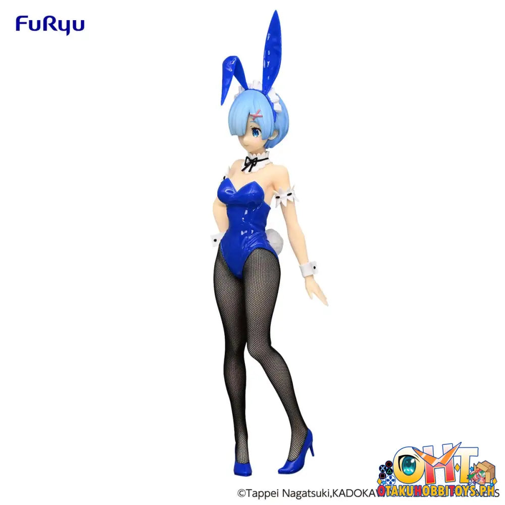 Furyu Re:zero Starting Life In Another World Bicute Bunnies Rem Blue Color Ver. Prize Figure