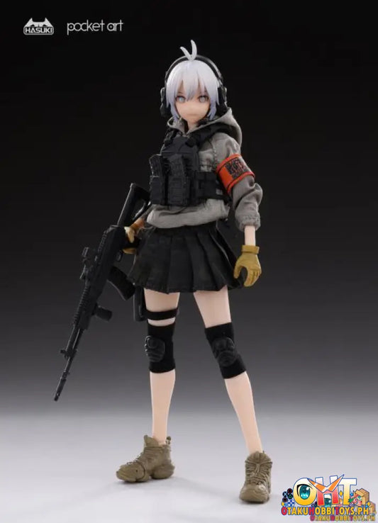 Hasuki Pocket Art Series Pa003 1/12 Assaulter Sasha + Tactical Raincoat