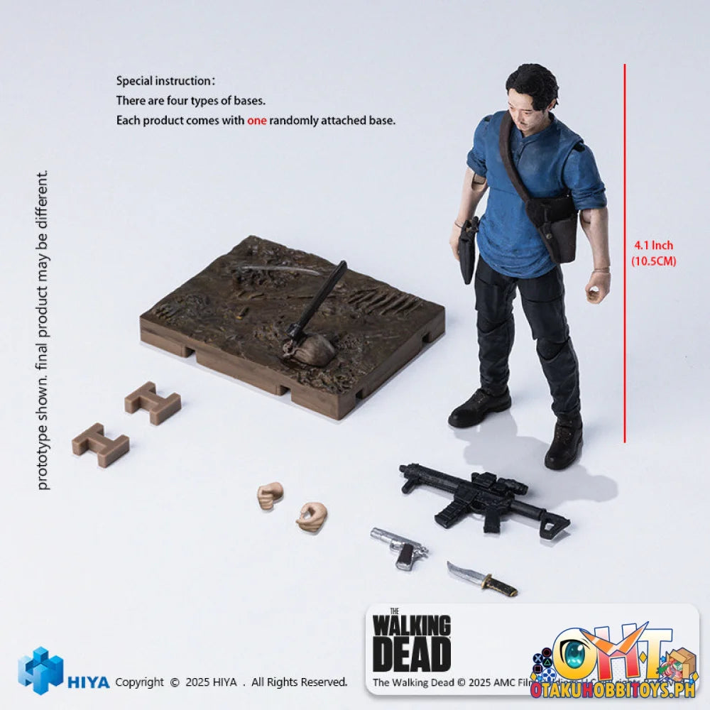 Hiya Toys 1/18 The Walking Dead Glenn Action Figure Articulated Figure