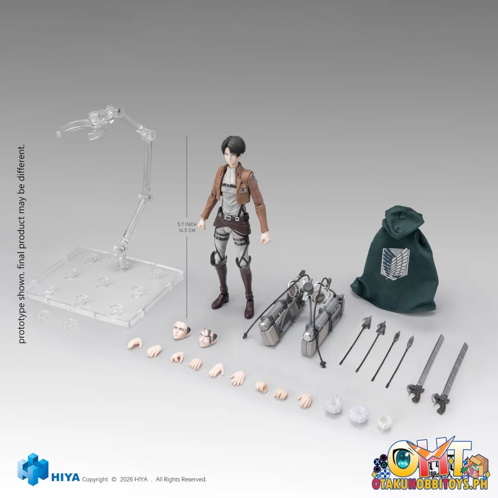 HIYA Toys Attack on Titan 1/12 Seasons 1-3 Levi Ackerman Collectible Action Figure - Articulated Figure