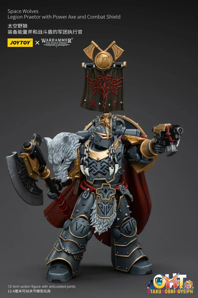 Joytoy 1/18 Space Wolves Legion Praetor With Power Axe And Combat Shield Jt00133 Articulated Figure