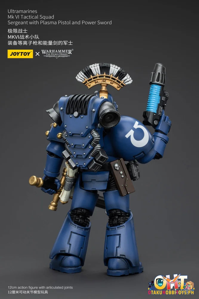 Joytoy 1/18 Ultramarines Mk Vi Tactical Squad Sergeant With Plasma Pistol And Power Sword Jt00096