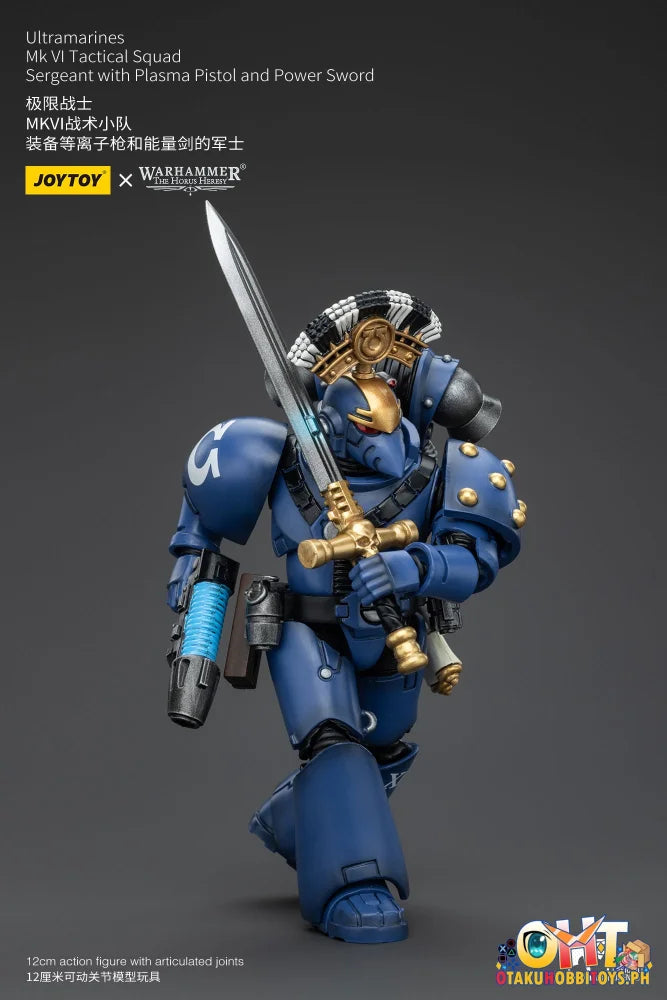 Joytoy 1/18 Ultramarines Mk Vi Tactical Squad Sergeant With Plasma Pistol And Power Sword Jt00096