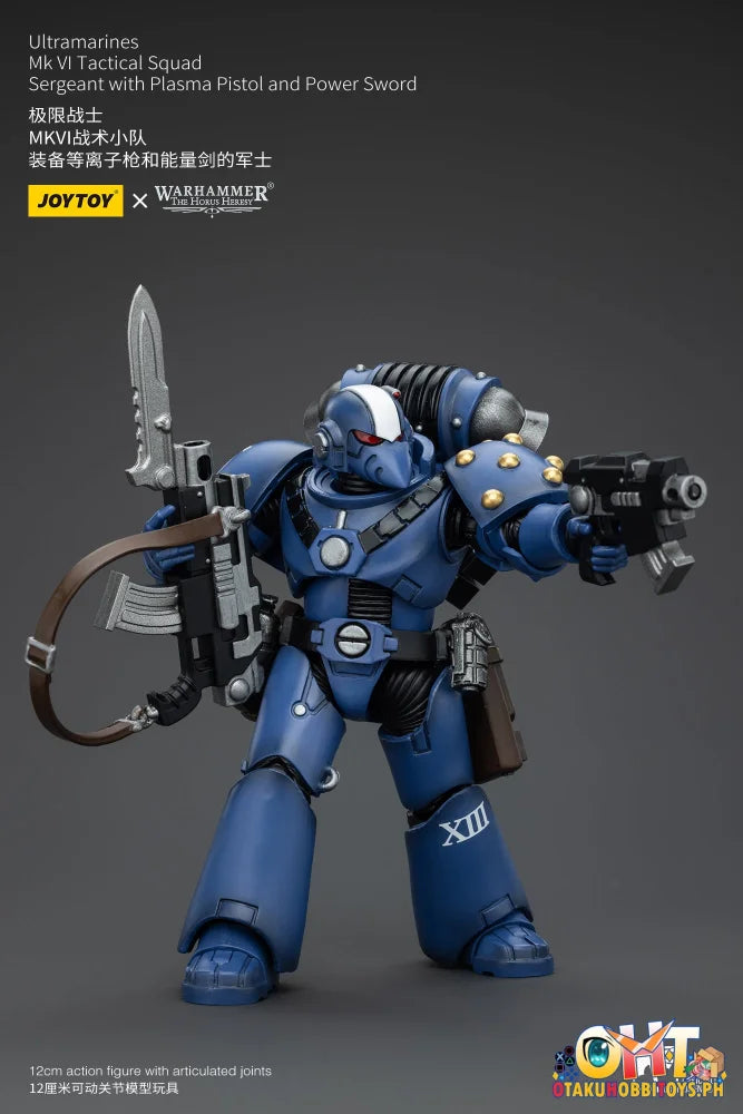 Joytoy 1/18 Ultramarines Mk Vi Tactical Squad Sergeant With Plasma Pistol And Power Sword Jt00096