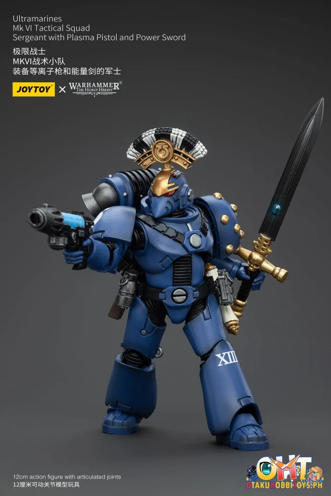 Joytoy 1/18 Ultramarines Mk Vi Tactical Squad Sergeant With Plasma Pistol And Power Sword Jt00096