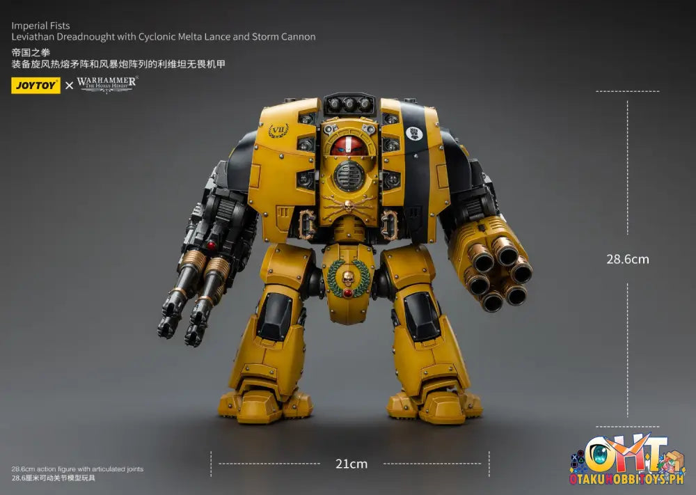 Joytoy Warhammer 40K 1/18 Imperial Fists Leviathan Dreadnought With Cyclonic Melta Lance And Storm