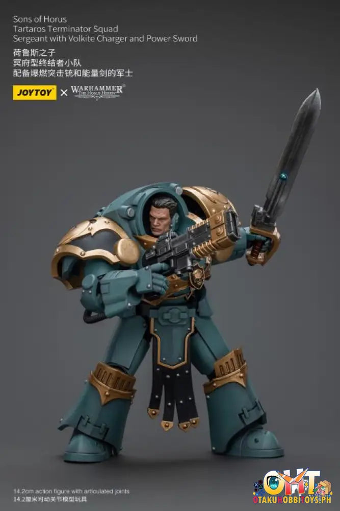 Joytoy Warhammer 40K 1/18 Sons Of Horus Tartaros Terminator Squad Sergeant With Volkite Charger And