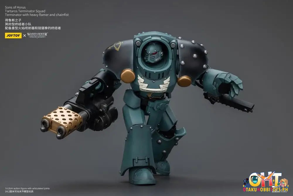 Joytoy Warhammer 40K 1/18 Sons Of Horus Tartaros Terminator Squad With Heavy Flamer And Chainfist