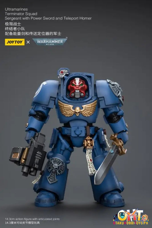 Joytoy Warhammer 40K 1/18 Ultramarines Terminator Squad Sergeant With Power Sword And Teleport