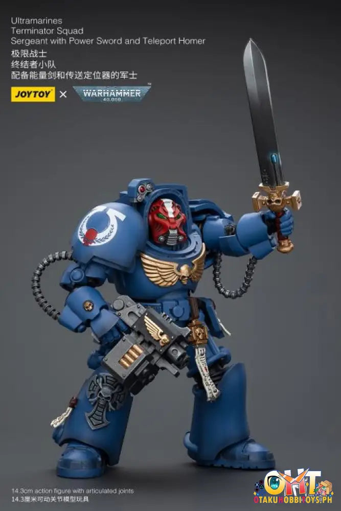 Joytoy Warhammer 40K 1/18 Ultramarines Terminator Squad Sergeant With Power Sword And Teleport