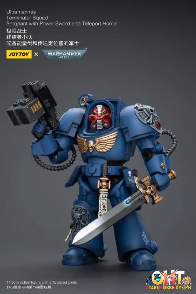 Joytoy Warhammer 40K 1/18 Ultramarines Terminator Squad Sergeant With Power Sword And Teleport