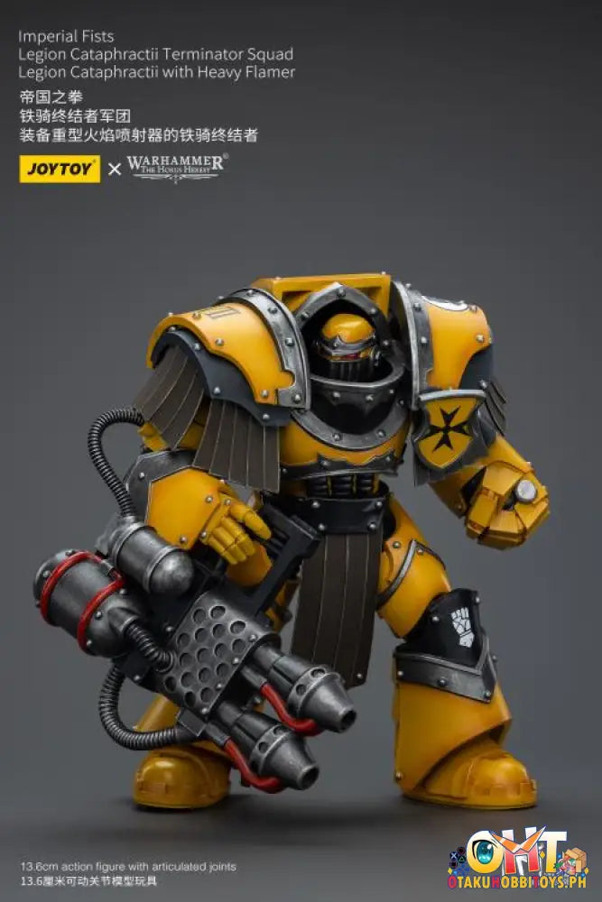 Joytoy Warhammer 40K 1/18 Imperial Fists Legion Cataphractii Terminator Squad Sergeant With Heavy