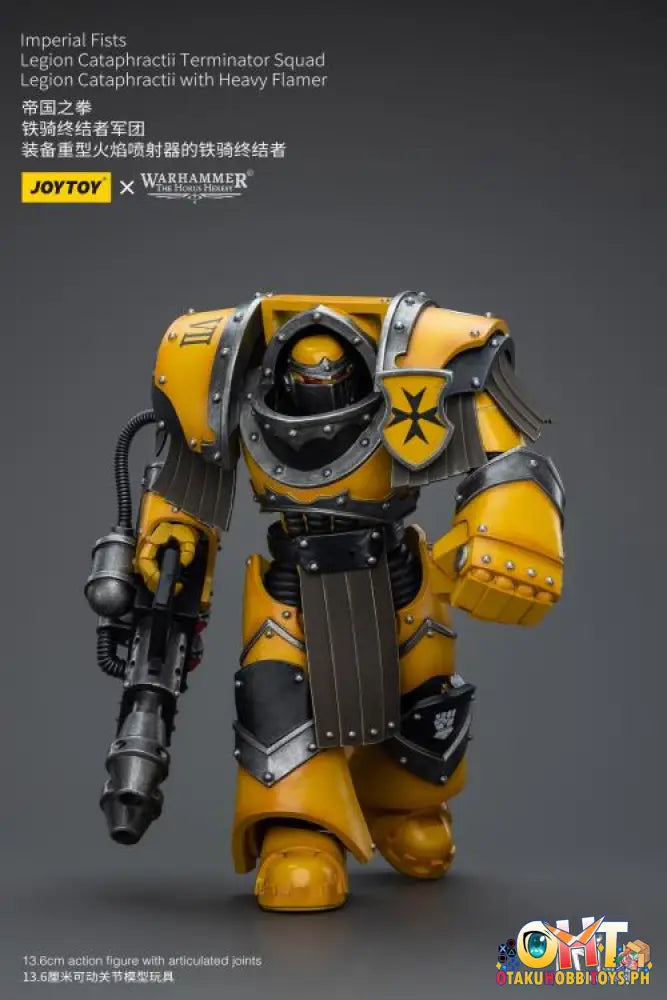 Joytoy Warhammer 40K 1/18 Imperial Fists Legion Cataphractii Terminator Squad Sergeant With Heavy