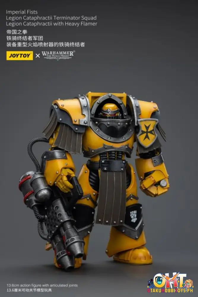 Joytoy Warhammer 40K 1/18 Imperial Fists Legion Cataphractii Terminator Squad Sergeant With Heavy