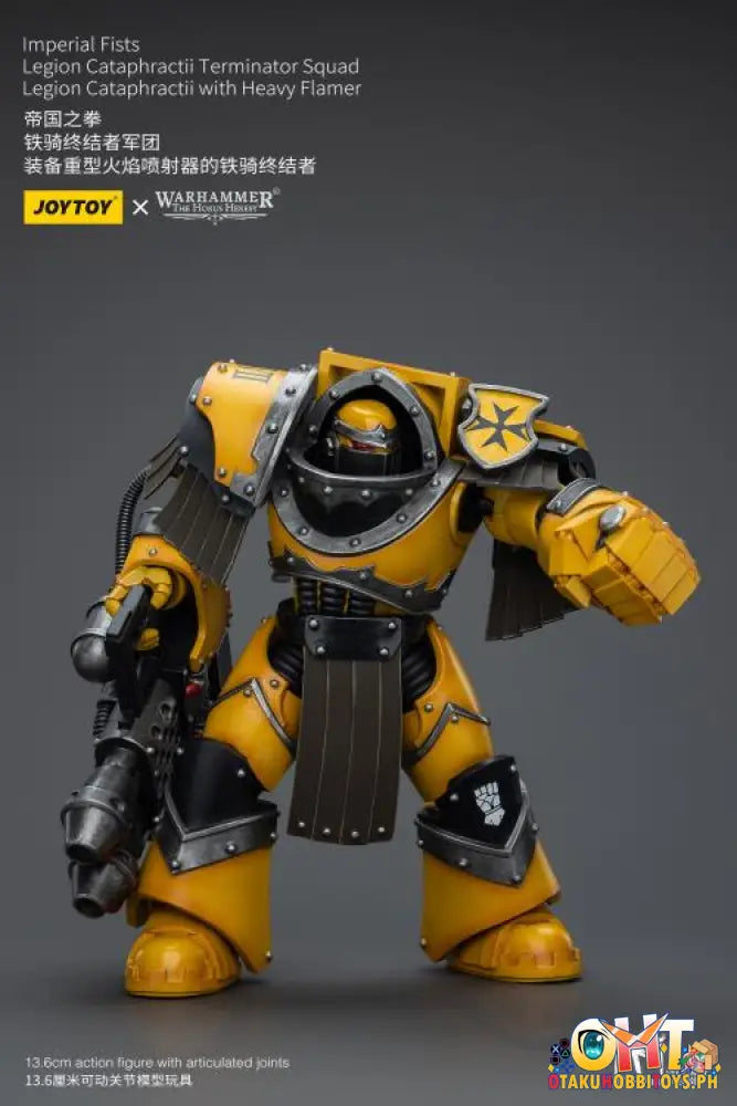 Joytoy Warhammer 40K 1/18 Imperial Fists Legion Cataphractii Terminator Squad Sergeant With Heavy