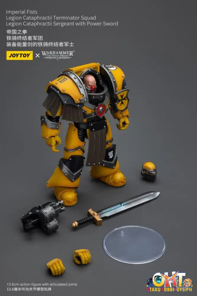 Joytoy Warhammer 40K 1/18 Imperial Fists Legion Cataphractii Terminator Squad Sergeant With Power