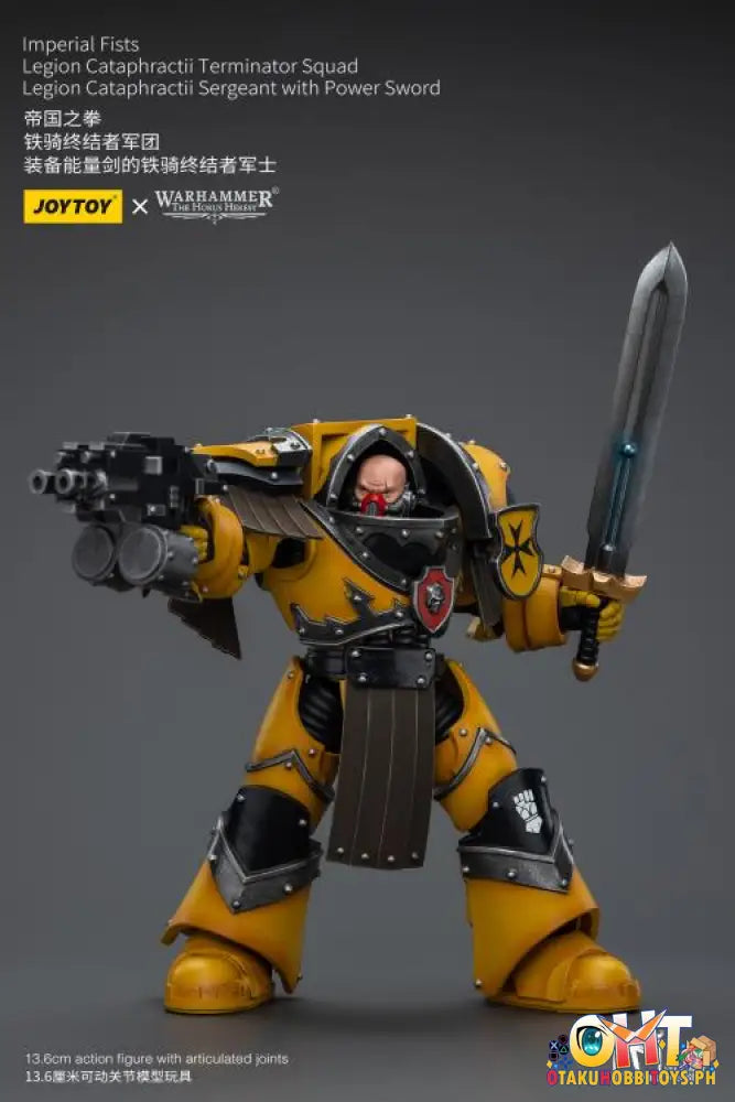 Joytoy Warhammer 40K 1/18 Imperial Fists Legion Cataphractii Terminator Squad Sergeant With Power
