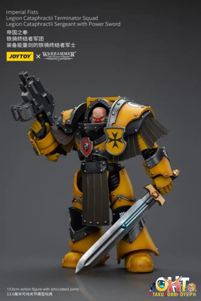 Joytoy Warhammer 40K 1/18 Imperial Fists Legion Cataphractii Terminator Squad Sergeant With Power
