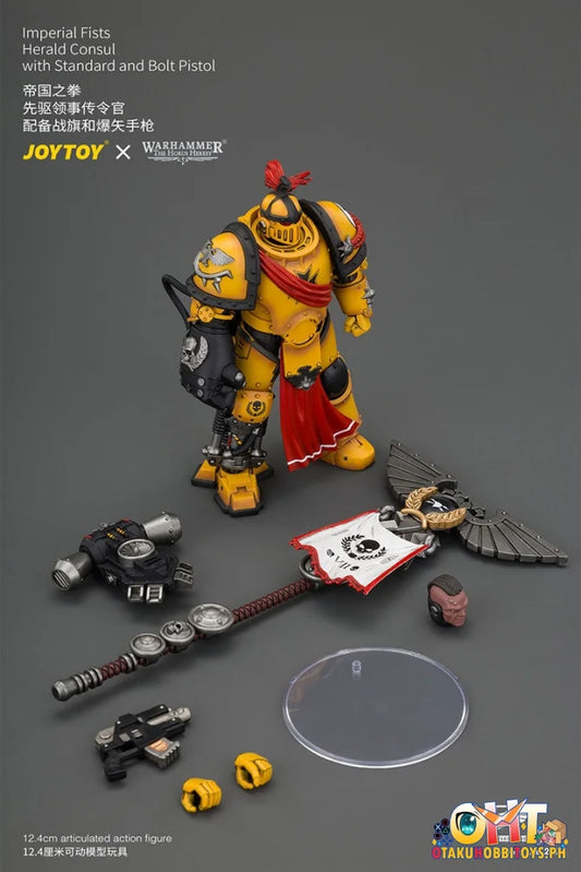 JoyToy Warhammer: The Horus Heresy Imperial Fists Herald Consul with Standard and Bolt Pistol - Articulated Figure