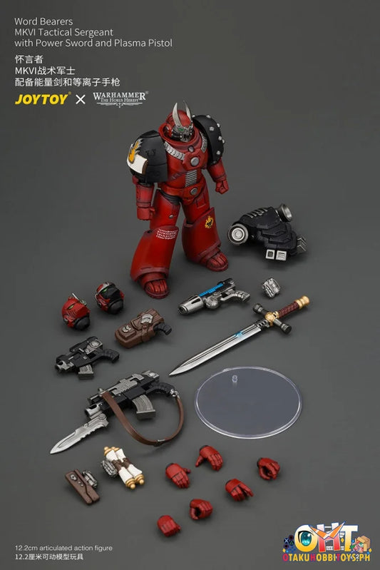JoyToy Warhammer: The Horus Heresy Word Bearers MKVI Tactical Sergeant with Power Sword and Plasma Pistol - Articulated