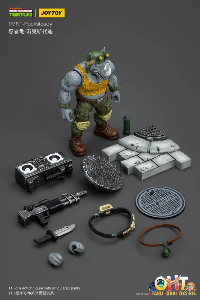 Jt8469 1/18 Tmnt Rocksteady Articulated Figure